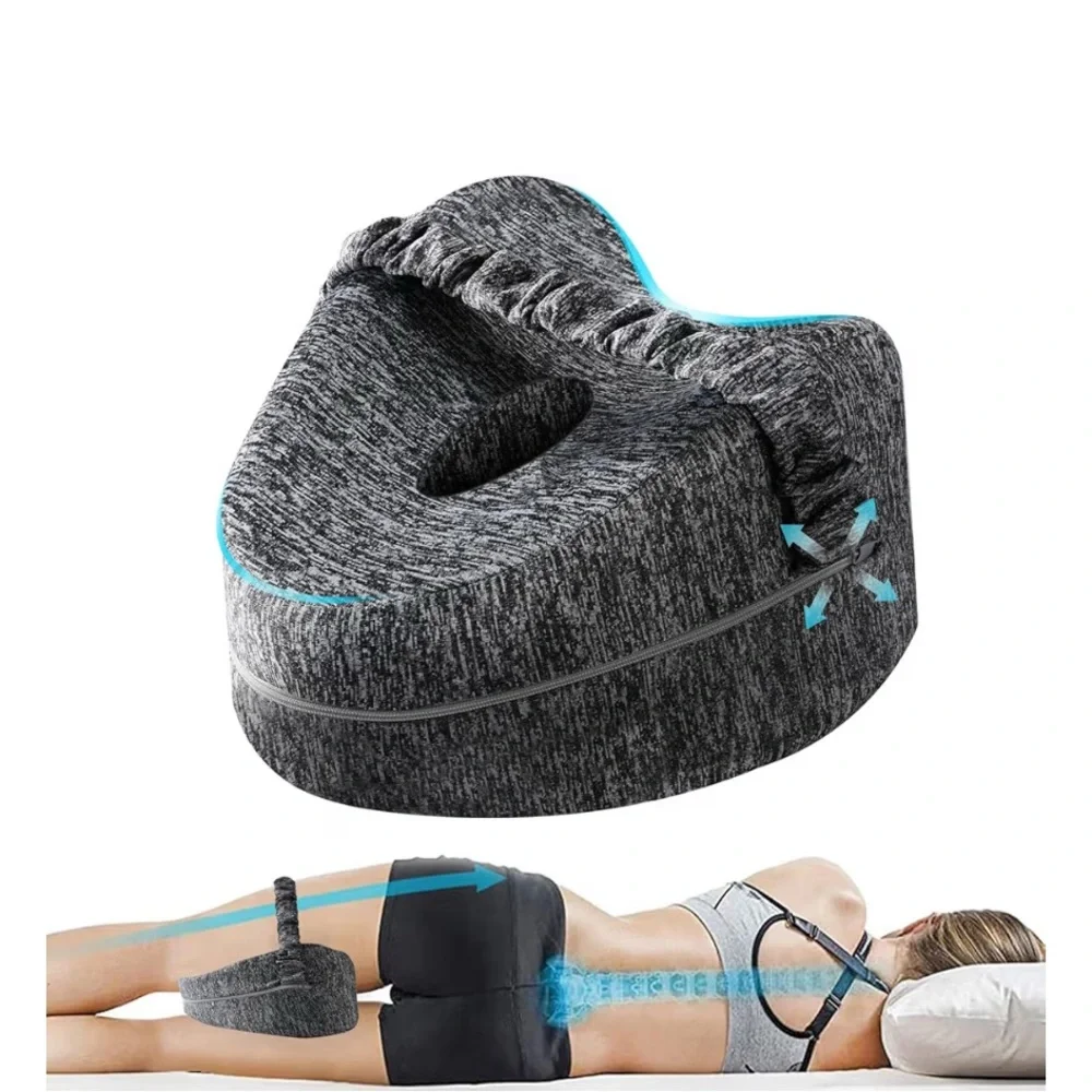 Gray Heather Leg pillow;knee pillow  for leg pain, knee pain, back pain relief.